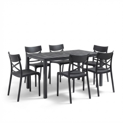 Tavolo e sedie da giardino in plastica - Set Manhattan