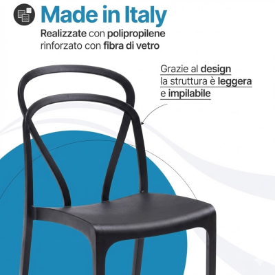 Sedia Vague interno e esterno in plastica