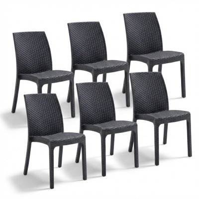 Sedia da giardino in plastica Virginia effetto rattan