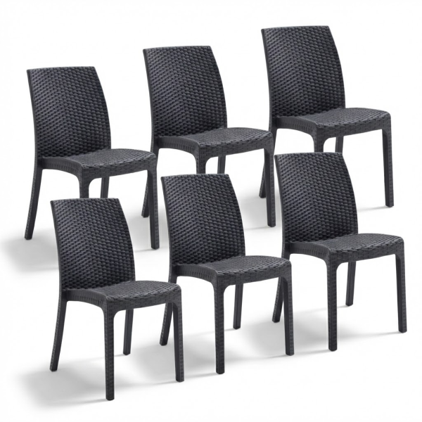 Sedia da giardino in plastica Virginia effetto rattan