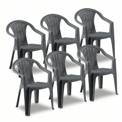 Sedia da giardino in plastica Ratak 6 pezzi