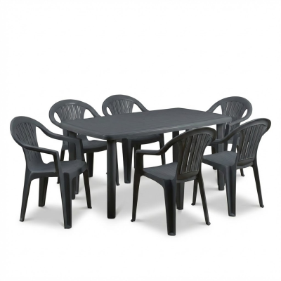 Tavolo e sedie da giardino in plastica - Set Elba