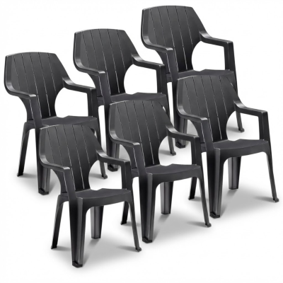 Sedie da giardino in plastica impilabili schienale alto