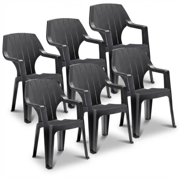 Sedia da Giardino in Plastica Impilabile Alta