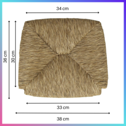 Sedile ricambio paglia per sedia Venezia, telaio fondo in legno