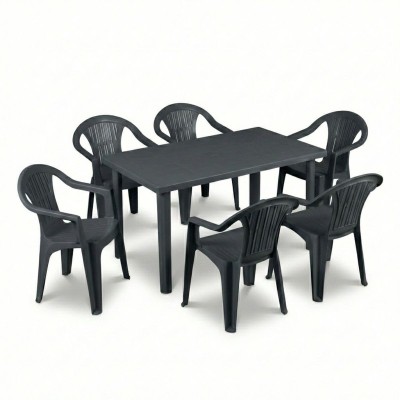 Tavolo e sedie da giardino in plastica - Set Sila Grande