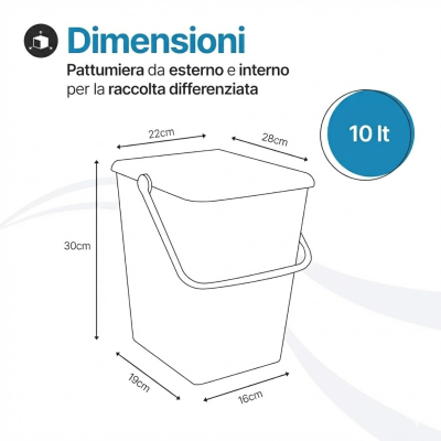 Pattumiera per raccolta differenziata in starda
