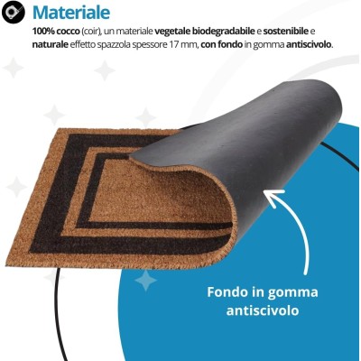 Zerbino ingresso in cocco naturale con fondo antiscivolo