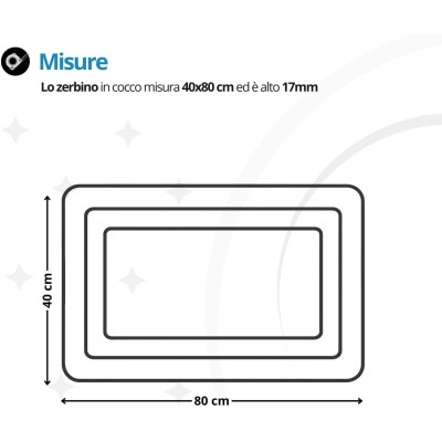 Zerbino ingresso in cocco naturale con fondo antiscivolo