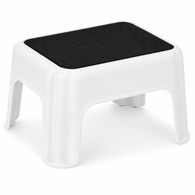 Sgabello in plastica antiscivolo multiuso - Sgabellino da bagno basso bianco per bambini