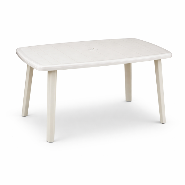 Tavolo da giardino in plastica 6 posti con foro ombrellone – Cayman Bica