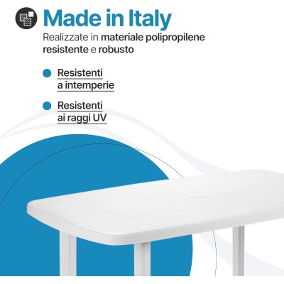 Tavolo da giardino in plastica 6 posti con foro ombrellone – Cayman Bica