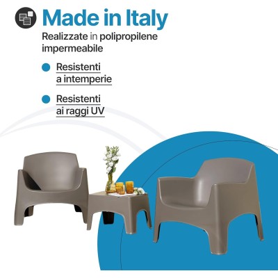 Salotto da Giardino Ibiza 2 Posti Tortora | Set Esterno Resistente