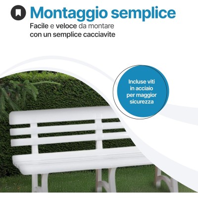 Panchina da Giardino Olimpia 3 Posti in Plastica 145 cm