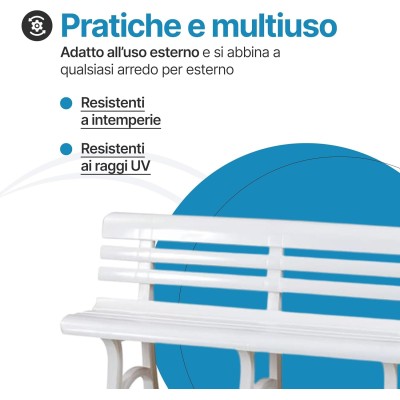 Panchina da Giardino Olimpia 3 Posti in Plastica 145 cm