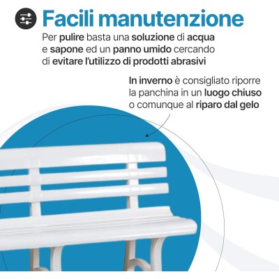 Panchina da Giardino Olimpia 3 Posti in Plastica 145 cm