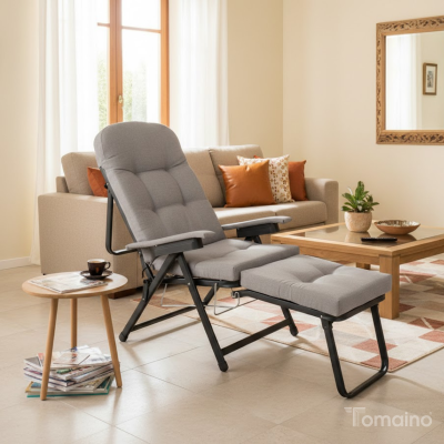 Sdraio Reclinabile 180° Acciaio Rinforzato Poltrona con Cuscino – Lettino Relax Premium Metalfar