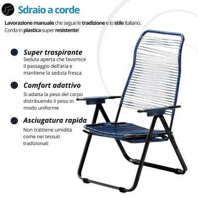 Poltrona Relax 7 Posizioni Acciaio 120Kg | Pieghevole