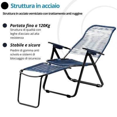 Poltrona Relax 7 Posizioni Acciaio 120Kg | Pieghevole