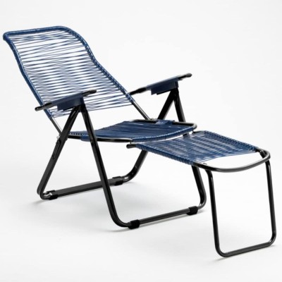 Poltrona Relax Reclinabile 7 Posizioni con Poggiapiedi – Struttura in Acciaio 120 Kg – Pieghevole per Giardino e Interno