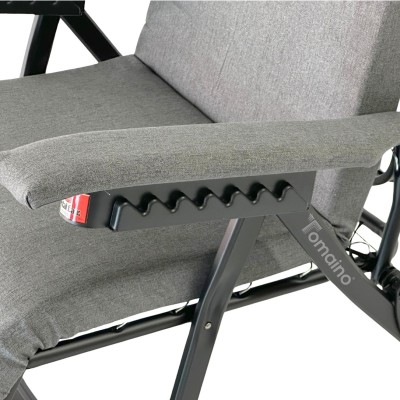 Sedia Sdraio Imbottita Reclinabile 7 Posizioni con Poggiapiedi – Poltrona Relax Pieghevole 180°