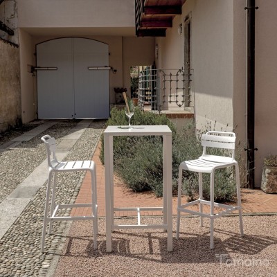 Tavolo Alto Iseo 70x70 in acciaio