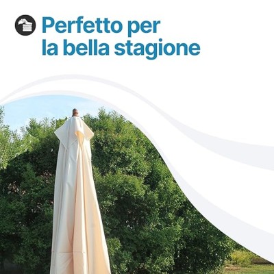 Ombrellone 3x4 De Lux in Legno | Palo Unico Ø48 mm