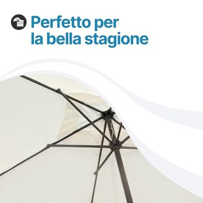 Ombrellone 3x2 Alluminio Antracite | Rettangolare 300x200 con Manovella