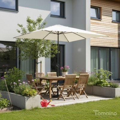 Ombrellone 3x3 Alluminio Antracite | Quadrato 300x300 con Manovella