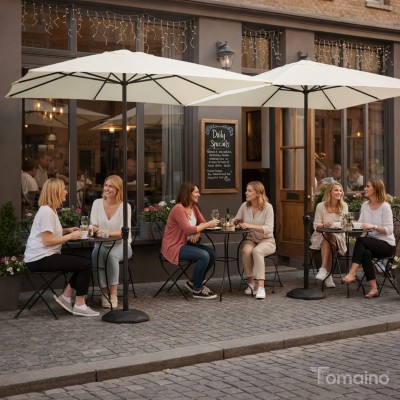 Ombrellone 3x3 Alluminio Antracite | Quadrato 300x300 con Manovella