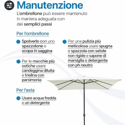 Ombrellone 3x3 Alluminio Antracite | Quadrato 300x300 con Manovella