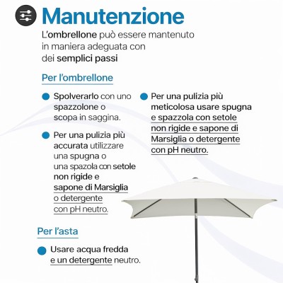 Ombrellone 2x2 Quadrato in Alluminio | Senza Manovella