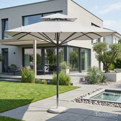 Ombrellone Push-Up in Alluminio 3×3 – Poliestere Ecrù E5049