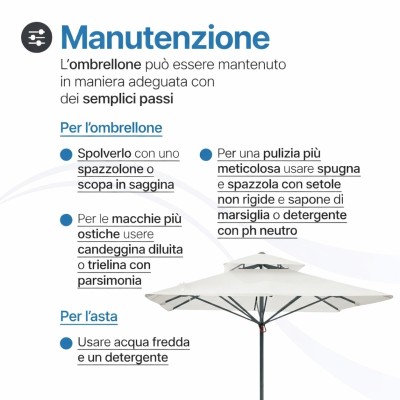 Ombrellone Push-Up in Alluminio 3×3 – Poliestere Ecrù E5049