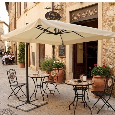 Ombrellone 3x3 a Palo Laterale in Alluminio Per Giardino e Bar