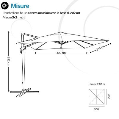Ombrellone 3x4 Colorado in Alluminio Ecrù | B2B Bar & Ristoranti