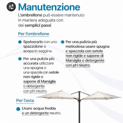 Ombrellone a doppio braccio laterale 3×6 – 5056 – Tomaino