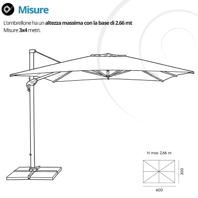 Ombrellone 3x4 Professionale in Alluminio | Contract Bar Hote