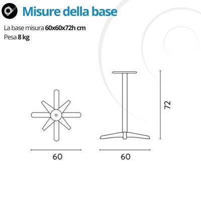 Basamento per piano tavolo Bar - BA006 ghisa e acciaio