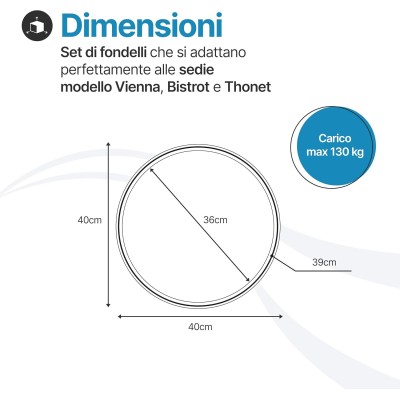 Ricambio Seduta Sedia Vienna 40 cm | Fondello Rotondo