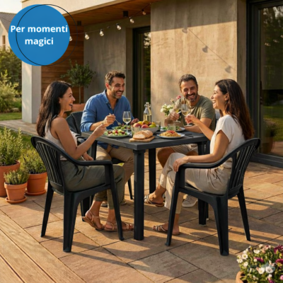 Tavolo da giardino in plastica quadrato Weekend