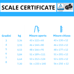 Scala in alluminio pieghevole 3 4 5 6 7 8 gradini