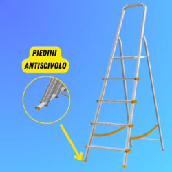 Scala in alluminio pieghevole 3 4 5 6 7 8 gradini