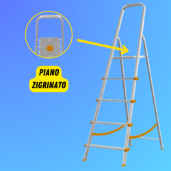 Scala in alluminio pieghevole 3 4 5 6 7 8 gradini