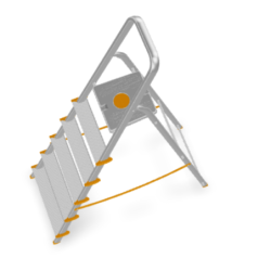 Scala in alluminio pieghevole 3 4 5 6 7 8 gradini