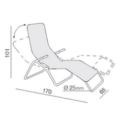 Lettino da giardino Pasha basculante