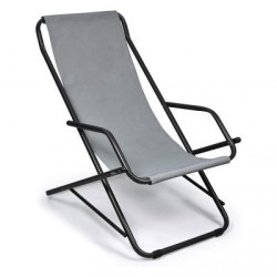 Sdraio da esterno in acciaio e tessuto traspirante, dondolino basculante, Swing, textilene , Tomaino