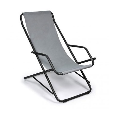 Sdraio da esterno in acciaio e tessuto traspirante, dondolino basculante, Swing, textilene , Tomaino