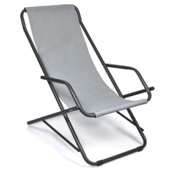 Sdraio da esterno in acciaio e tessuto traspirante, dondolino basculante, Swing, textilene , Tomaino