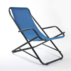 Sdraio da esterno in acciaio e tessuto traspirante, dondolino basculante, Swing, textilene , Tomaino